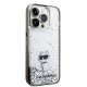 Husa pentru iPhone 14 Pro - Karl Lagerfeld Hardcase Liquid Glitter (KLHCP14LLKCNSK) - Choupette