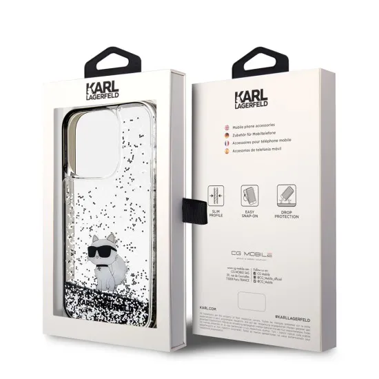 Husa pentru iPhone 14 Pro - Karl Lagerfeld Hardcase Liquid Glitter (KLHCP14LLKCNSK) - Choupette Husa pentru iPhone 14 Pro - Karl Lagerfeld Hardcase Liquid Glitter (KLHCP14LLKCNSK) - Choupette