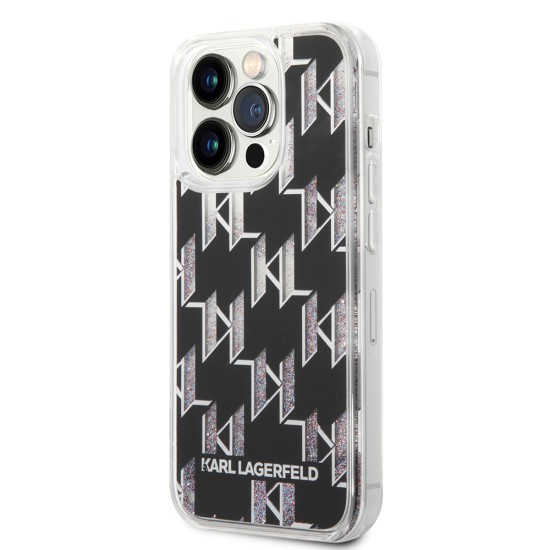 Husa pentru iPhone 14 Pro - Karl Lagerfeld Hardcase Liquid Glitter (KLHCP14LLMNMK) - Monogram