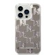 Husa pentru iPhone 14 Pro - Karl Lagerfeld Hardcase Liquid Glitter (KLHCP14LLMNMS) - Silver Monogram