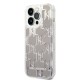 Husa pentru iPhone 14 Pro - Karl Lagerfeld Hardcase Liquid Glitter (KLHCP14LLMNMS) - Silver Monogram