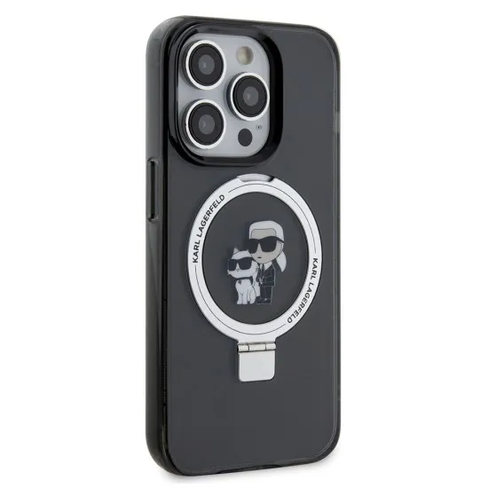Husa pentru iPhone 14 Pro - Karl Lagerfeld Hardcase Ring Stand MagSafe (KLHMP14LHMRSKCK) - Karl&Choupette Husa pentru iPhone 14 Pro - Karl Lagerfeld Hardcase Ring Stand MagSafe (KLHMP14LHMRSKCK) - Karl&Choupette