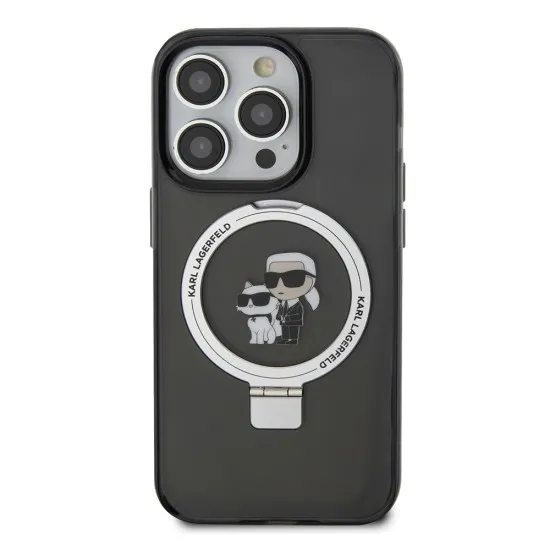 Husa pentru iPhone 14 Pro - Karl Lagerfeld Hardcase Ring Stand MagSafe (KLHMP14LHMRSKCK) - Karl&Choupette Husa pentru iPhone 14 Pro - Karl Lagerfeld Hardcase Ring Stand MagSafe (KLHMP14LHMRSKCK) - Karl&Choupette
