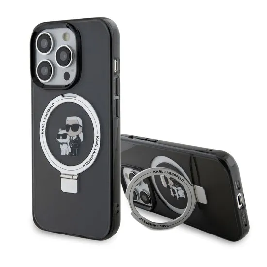 Husa pentru iPhone 14 Pro - Karl Lagerfeld Hardcase Ring Stand MagSafe (KLHMP14LHMRSKCK) - Karl&Choupette Husa pentru iPhone 14 Pro - Karl Lagerfeld Hardcase Ring Stand MagSafe (KLHMP14LHMRSKCK) - Karl&Choupette