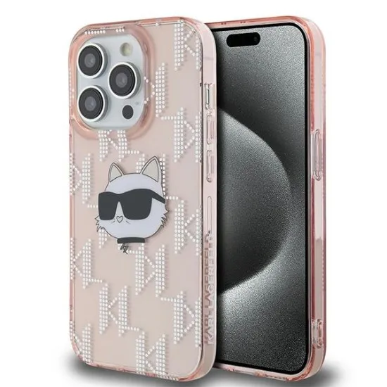 Husa pentru iPhone 14 Pro - Karl Lagerfeld IML Luxury (KLHCP14LHKLPCHP) - Pink Choupette Head&Monogram Husa pentru iPhone 14 Pro - Karl Lagerfeld IML Luxury (KLHCP14LHKLPCHP) - Pink Choupette Head&Monogram