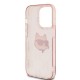 Husa pentru iPhone 14 Pro - Karl Lagerfeld IML Luxury (KLHCP14LHKLPCHP) - Pink Choupette Head&Monogram