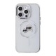 Husa pentru iPhone 14 Pro - Karl Lagerfeld IML MagSafe (KLHMP14LHLSKCH) - White Metal Karl&Choupette Head