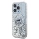 Husa pentru iPhone 14 Pro - Karl Lagerfeld Liquid Glitter MagSafe (KLHMP14LLGCHSGH) - Transparent Choupette Head