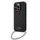 Husa pentru iPhone 14 Pro - Karl Lagerfeld Saffiano Monogram Chain (KLHCP14LSACKLHPK) - Black