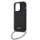 Husa pentru iPhone 14 Pro - Karl Lagerfeld Saffiano Monogram Chain (KLHCP14LSACKLHPK) - Black