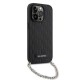 Husa pentru iPhone 14 Pro - Karl Lagerfeld Saffiano Monogram Chain (KLHCP14LSACKLHPK) - Black