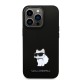 Husa pentru iPhone 14 Pro - Karl Lagerfeld Silicone (KLHCP14LSMHCNPK) - Choupette Metal Pin