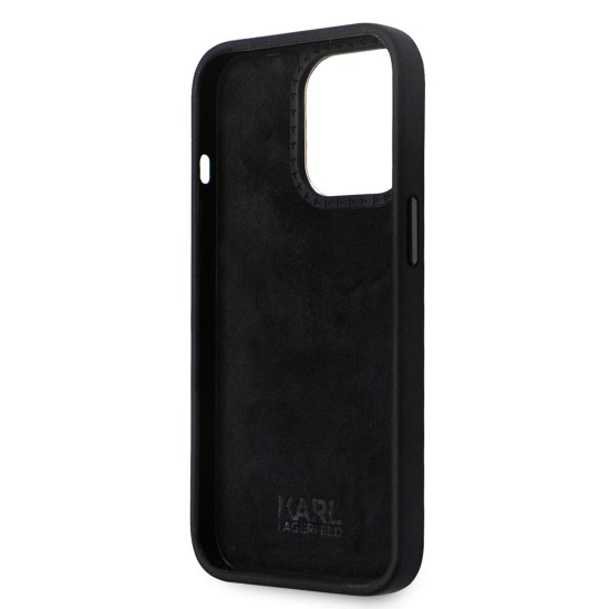 Husa pentru iPhone 14 Pro - Karl Lagerfeld Silicone (KLHCP14LSMHCNPK) - Choupette Metal Pin