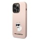 Husa pentru iPhone 14 Pro - Karl Lagerfeld Silicone (KLHCP14LSNCHBCP) - Pink Choupette