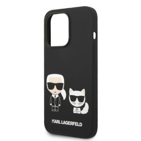 Husa pentru iPhone 14 Pro - Karl Lagerfeld Silicone Liquid MagSafe (KLHMP14LSSKCK) - Karl&Choupette