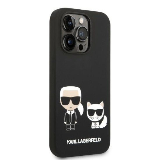 Husa pentru iPhone 14 Pro - Karl Lagerfeld Silicone Liquid MagSafe (KLHMP14LSSKCK) - Karl&Choupette