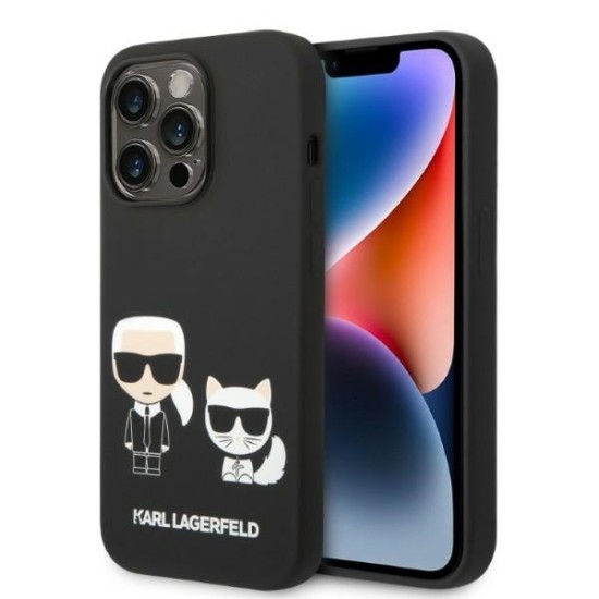 Husa pentru iPhone 14 Pro - Karl Lagerfeld Silicone Liquid MagSafe (KLHMP14LSSKCK) - Karl&Choupette