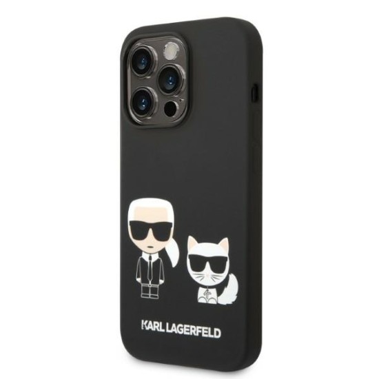 Husa pentru iPhone 14 Pro - Karl Lagerfeld Silicone Liquid MagSafe (KLHMP14LSSKCK) - Karl&Choupette