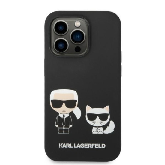 Husa pentru iPhone 14 Pro - Karl Lagerfeld Silicone Liquid MagSafe (KLHMP14LSSKCK) - Karl&Choupette