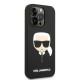 Husa pentru iPhone 14 Pro - Karl Lagerfeld Silicone MagSafe (KLHMP14LSLKHBK) - Karl`s Head