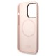 Husa pentru iPhone 14 Pro - Karl Lagerfeld Silicone MagSafe (KLHMP14LSLKHLP) - Light Pink Karl`s Head