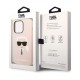 Husa pentru iPhone 14 Pro - Karl Lagerfeld Silicone MagSafe (KLHMP14LSLKHLP) - Light Pink Karl`s Head