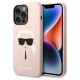 Husa pentru iPhone 14 Pro - Karl Lagerfeld Silicone MagSafe (KLHMP14LSLKHLP) - Light Pink Karl`s Head