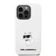 Husa pentru iPhone 14 Pro - Karl Lagerfeld Silicone MagSafe (KLHMP14LSNCHBCH) - White Choupette