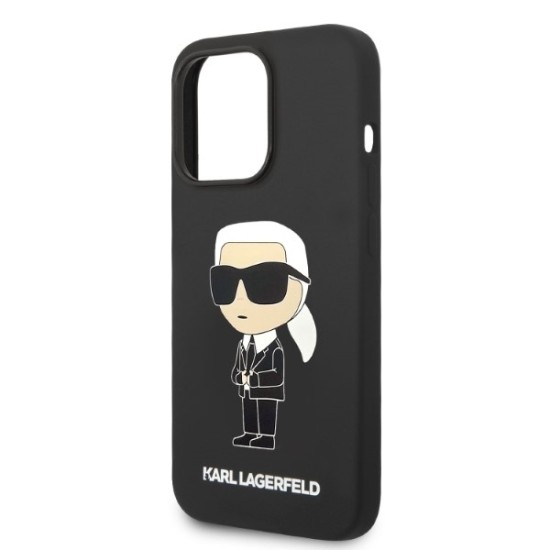 Husa pentru iPhone 14 Pro - Karl Lagerfeld Silicone MagSafe (KLHMP14LSNIKBCK) - Ikonik