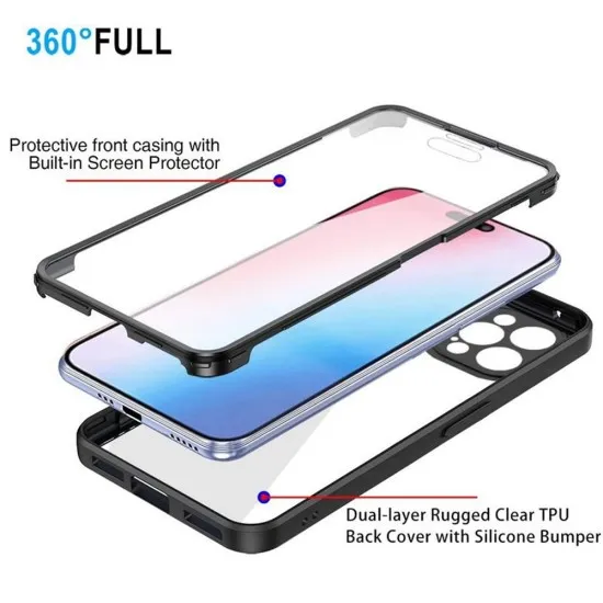 Husa pentru iPhone 14 Pro Max + Folie - Techsuit ColorVerse 360 Series - Blue Husa pentru iPhone 14 Pro Max + Folie - Techsuit ColorVerse 360 Series - Blue