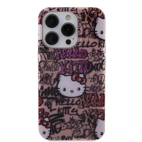 Husa pentru iPhone 14 Pro Max - Hello Kitty Hardcase IML Tags Graffiti (HKHCP14XHDGPTP) - Pink Husa pentru iPhone 14 Pro Max - Hello Kitty Hardcase IML Tags Graffiti (HKHCP14XHDGPTP) - Pink