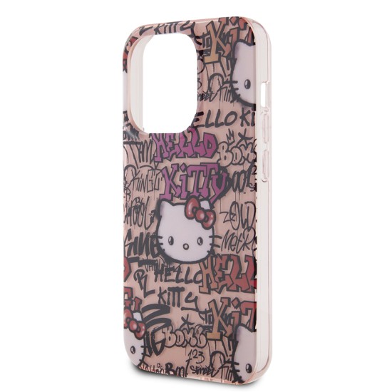 Husa pentru iPhone 14 Pro Max - Hello Kitty Hardcase IML Tags Graffiti (HKHCP14XHDGPTP) - Pink Husa pentru iPhone 14 Pro Max - Hello Kitty Hardcase IML Tags Graffiti (HKHCP14XHDGPTP) - Pink