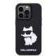 Husa pentru iPhone 14 Pro Max - Karl Lagerfeld 3D Design (KLHCP14X3DRKHNK) - Rubber Choupette