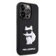 Husa pentru iPhone 14 Pro Max - Karl Lagerfeld 3D Design (KLHCP14X3DRKHNK) - Rubber Choupette