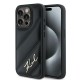 Husa pentru iPhone 14 Pro Max - Karl Lagerfeld Diagonal Quilted Script (KLHCP14XPQDSMGK) - Black