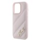 Husa pentru iPhone 14 Pro Max - Karl Lagerfeld Diagonal Quilted Script (KLHCP14XPQDSMGP) - Pink