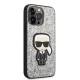 Husa pentru iPhone 14 Pro Max - Karl Lagerfeld Hardcase Glitter (KLHCP14XGFKPG) - Silver Flakes Ikonik