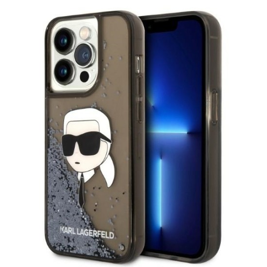 Husa pentru iPhone 14 Pro Max - Karl Lagerfeld Hardcase Glitter (KLHCP14XLNKHCK) - Karl Head