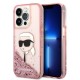 Husa pentru iPhone 14 Pro Max - Karl Lagerfeld Hardcase Glitter (KLHCP14XLNKHCP) - Pink Karl Head