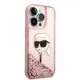 Husa pentru iPhone 14 Pro Max - Karl Lagerfeld Hardcase Glitter (KLHCP14XLNKHCP) - Pink Karl Head
