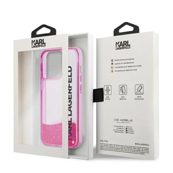 Husa pentru iPhone 14 Pro Max - Karl Lagerfeld Hardcase Liquid Glitter (KLHCP14XLCKVF) - Pink Elong Husa pentru iPhone 14 Pro Max - Karl Lagerfeld Hardcase Liquid Glitter (KLHCP14XLCKVF) - Pink Elong