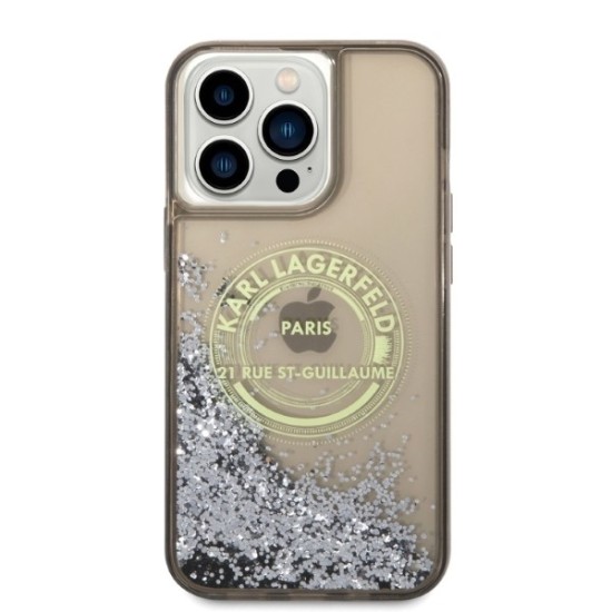 Husa pentru iPhone 14 Pro Max - Karl Lagerfeld Hardcase Liquid Glitter (KLHCP14XLCRSGRK) - RSG