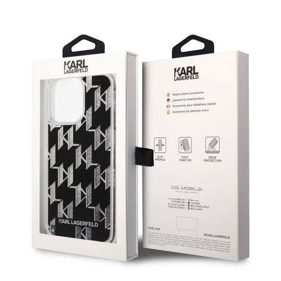 Husa pentru iPhone 14 Pro Max - Karl Lagerfeld Hardcase Liquid Glitter (KLHCP14XLMNMK) - Monogram Husa pentru iPhone 14 Pro Max - Karl Lagerfeld Hardcase Liquid Glitter (KLHCP14XLMNMK) - Monogram