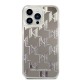 Husa pentru iPhone 14 Pro Max - Karl Lagerfeld Hardcase Liquid Glitter (KLHCP14XLMNMS) - Silver Monogram