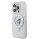 Husa pentru iPhone 14 Pro Max - Karl Lagerfeld Hardcase Ring Stand MagSafe (KLHMP14XHMRSKCH) - White Karl&Choupette