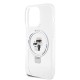 Husa pentru iPhone 14 Pro Max - Karl Lagerfeld Hardcase Ring Stand MagSafe (KLHMP14XHMRSKCH) - White Karl&Choupette