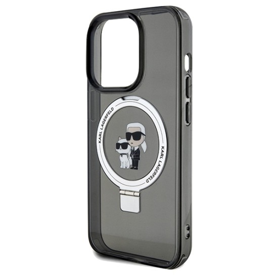 Husa pentru iPhone 14 Pro Max - Karl Lagerfeld Hardcase Ring Stand MagSafe (KLHMP14XHMRSKCK) - Karl&Choupette