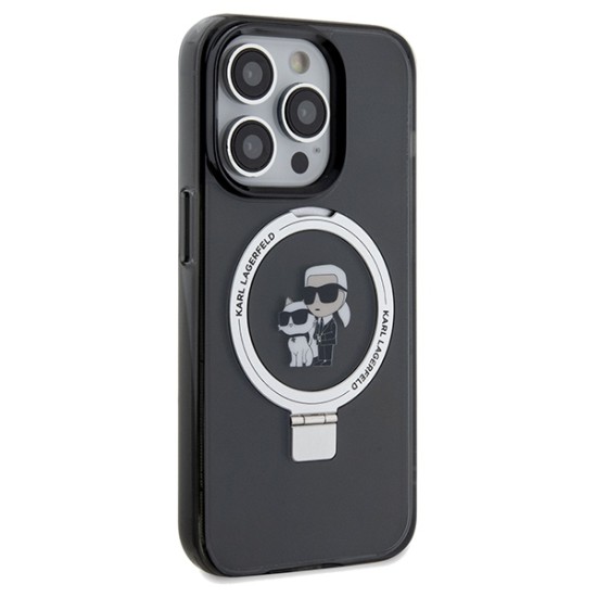 Husa pentru iPhone 14 Pro Max - Karl Lagerfeld Hardcase Ring Stand MagSafe (KLHMP14XHMRSKCK) - Karl&Choupette