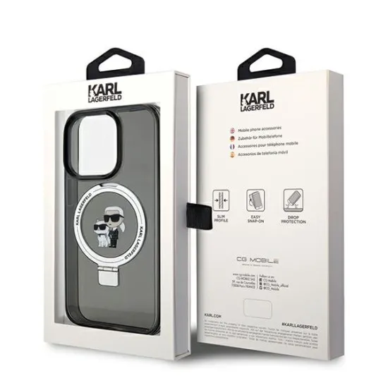 Husa pentru iPhone 14 Pro Max - Karl Lagerfeld Hardcase Ring Stand MagSafe (KLHMP14XHMRSKCK) - Karl&Choupette Husa pentru iPhone 14 Pro Max - Karl Lagerfeld Hardcase Ring Stand MagSafe (KLHMP14XHMRSKCK) - Karl&Choupette