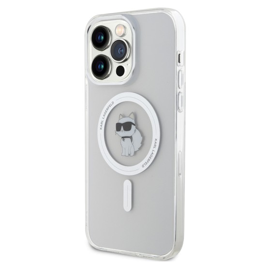 Husa pentru iPhone 14 Pro Max - Karl Lagerfeld IML MagSafe (KLHMP14XHFCCNOT) - Transparent Choupette